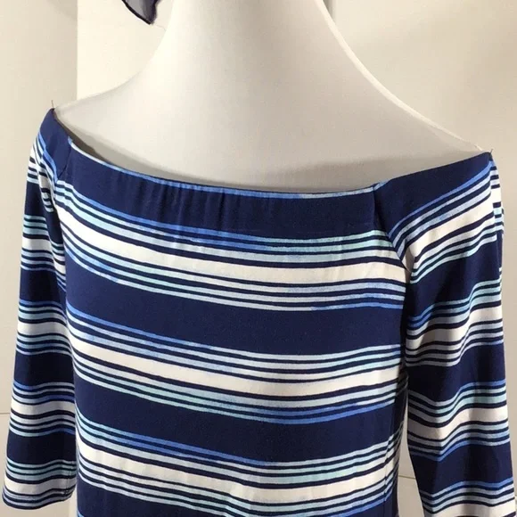 Lilly Pulitzer blue stripe knit shift dress M - Picture 2 of 10